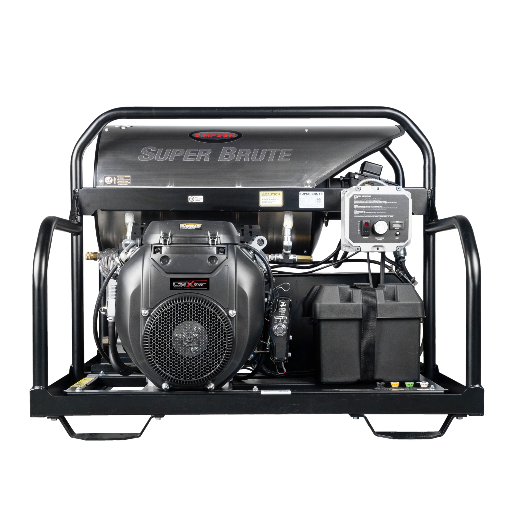 Simpson Super Brute Hot Water Belt Drive Gas Pressure Washer — 3500 PSI, 5.5 GPM, Honda GX690 Engine, Comet Industrial Triplex Pump, Model# SB3555231EDC1